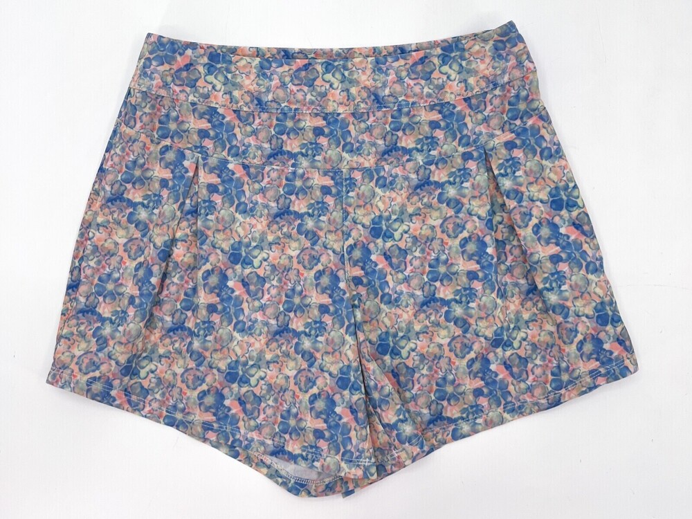 ADIDAS Shorts Womens 2 Floral Pleated Zip Active Mid Rise pockets Stretch Soft